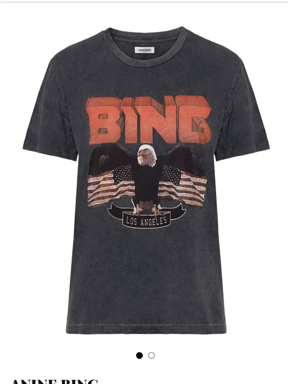 ANINE BING Black Vintage Style Eagle Graphic Tee - XS - excellent condition